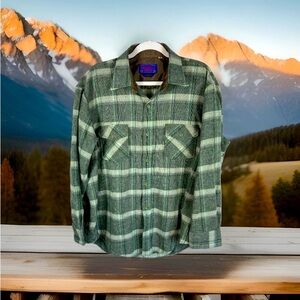 Vintage Ponderosa by Bardon Wool Plaid Button-Up Shirt Men’s XL Outdoor Hiking